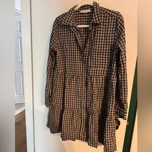 Loft Plaid Long-Sleeve Dress